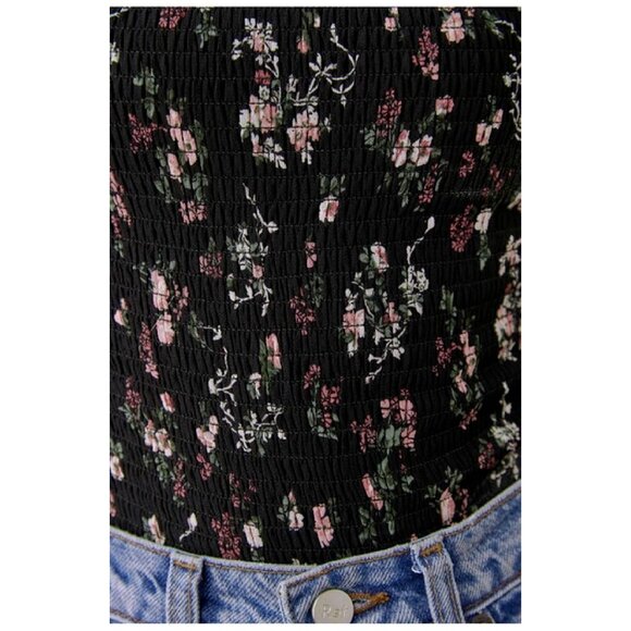 Reformation Pinto Shirred Floral Print Blouse in Jolene Size L - Picture 6 of 12